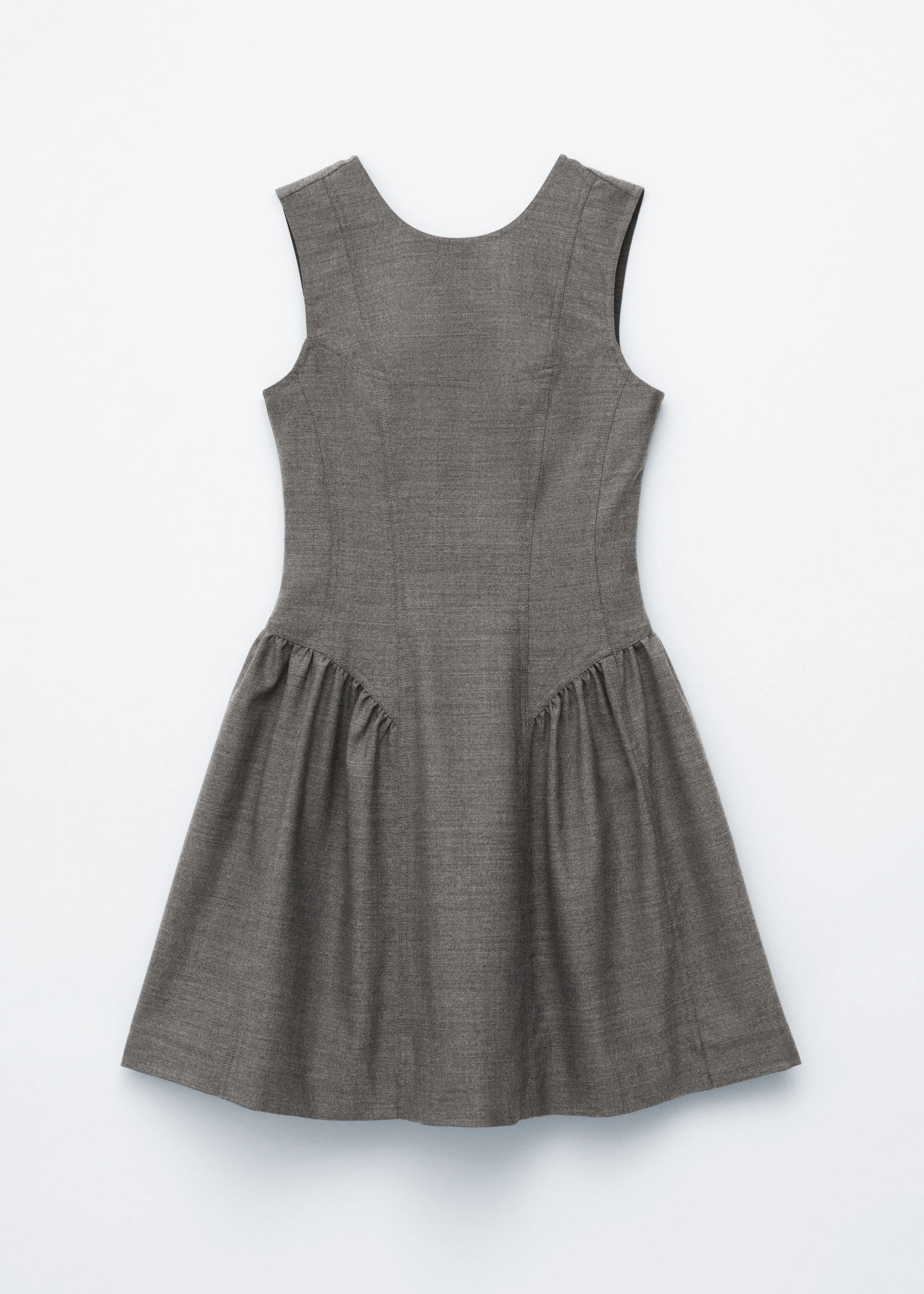 Flared Wool Mini Dress - 1