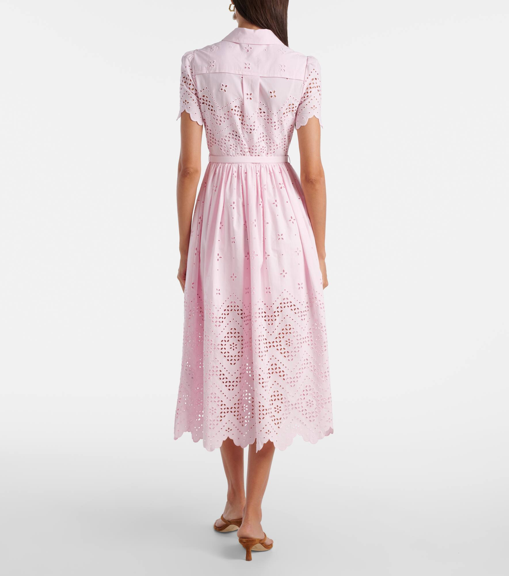 Broderie anglaise cotton midi dress - 3