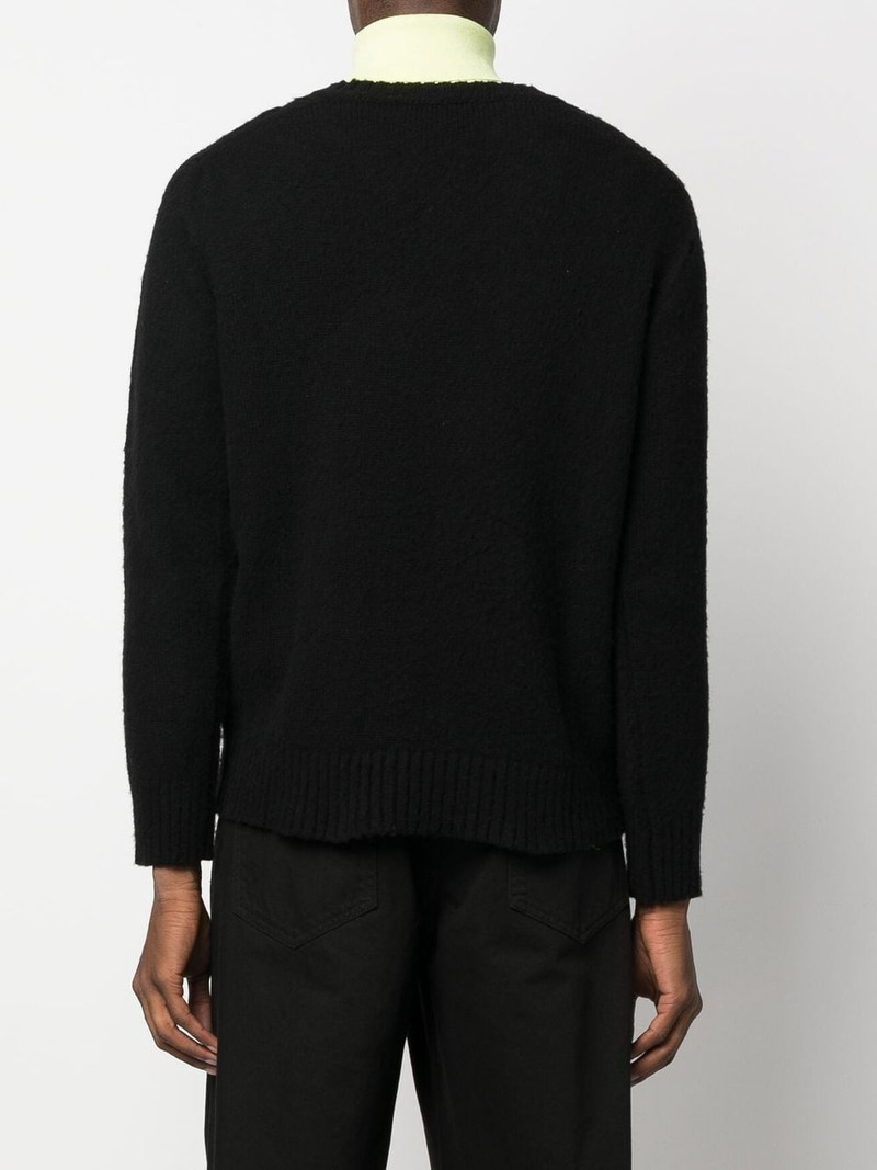 logo-patch V-neck jumper 4