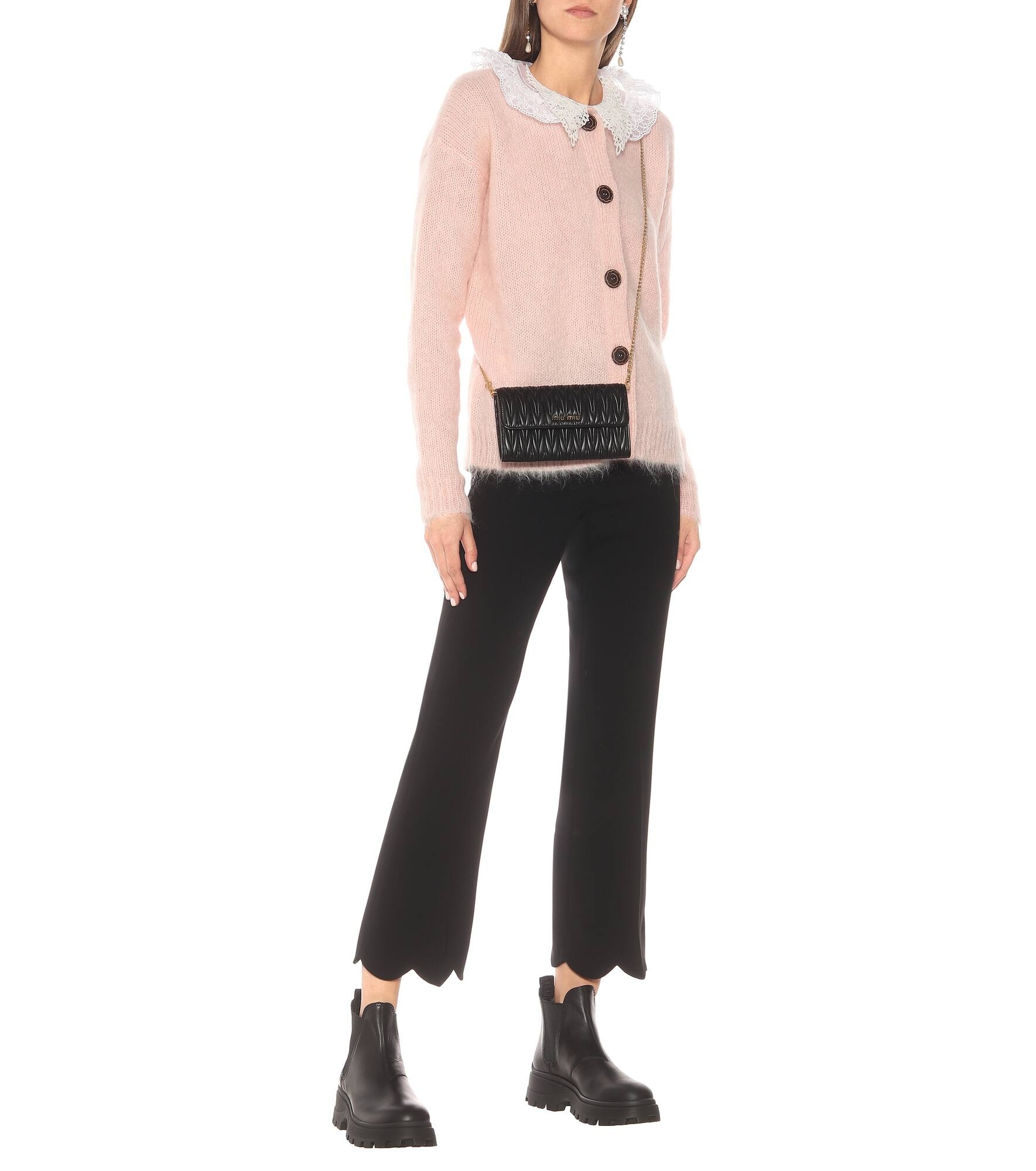 Lace-trimmed mohair-blend cardigan - 2