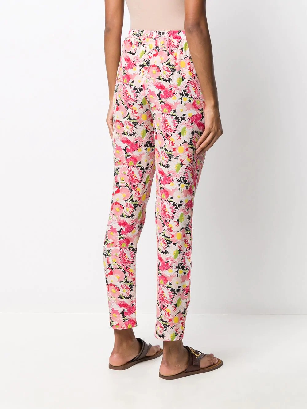 floral print cotton trousers - 4