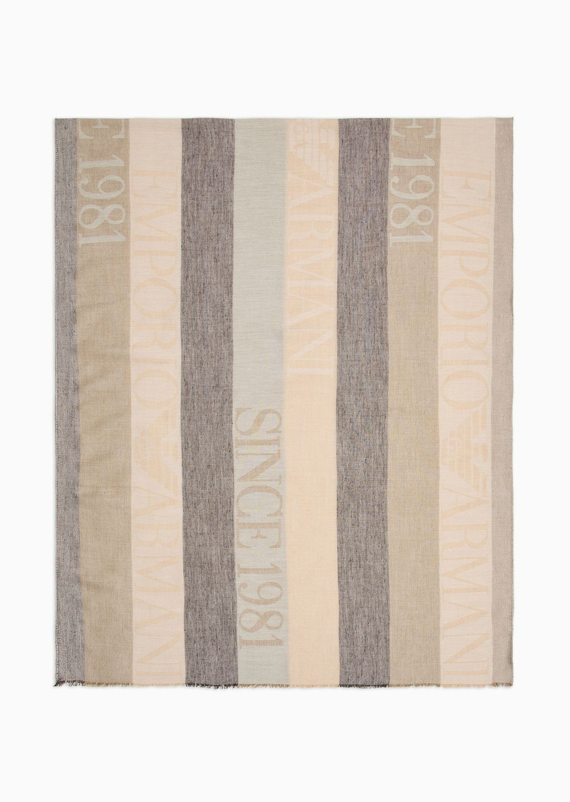 Stole with vertical pattern and Since 1981 jacquard logo 1