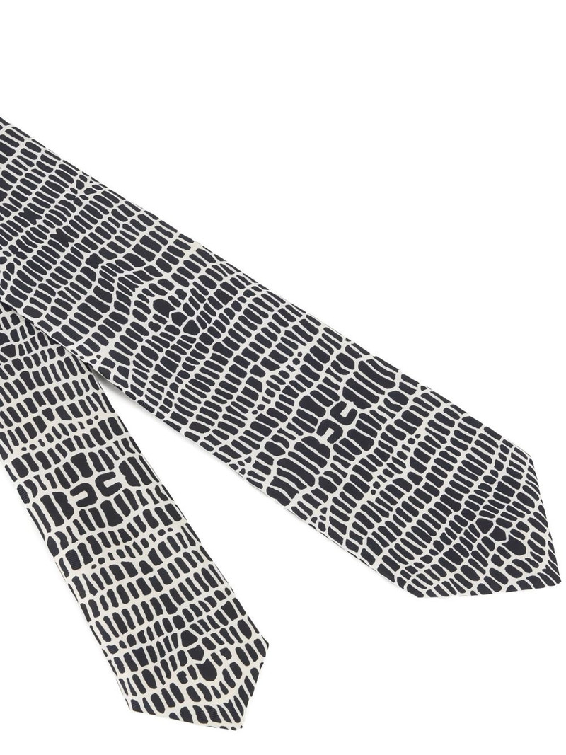 ELISABETTA FRANCHI twill snake-print tie outlook