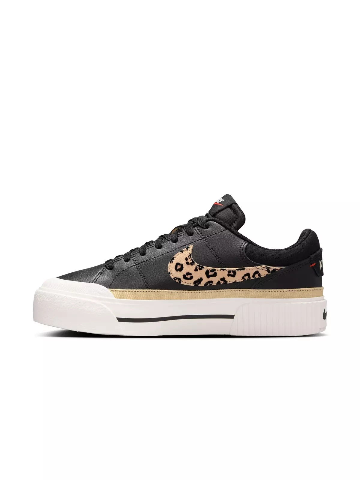 Court Legacy Lift "Black/Lt Khaki/Sail/Picante Red" Women's Shoe - 4