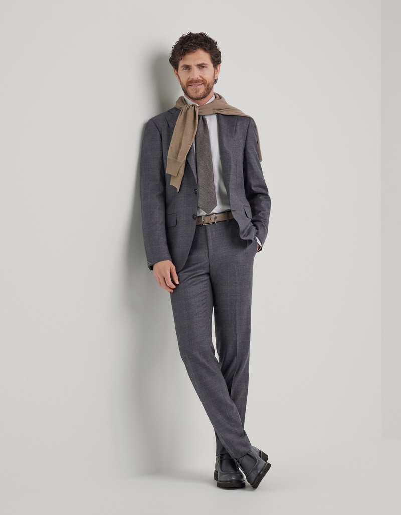 Canali GREY AND BROWN MODERN FIT SUIT IN PURE 150'S WOOL outlook