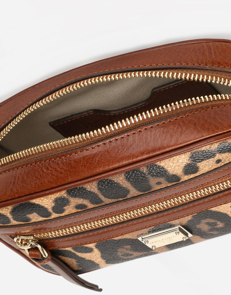 Small crossbody bag in leopard-print Crespo with branded plate 5