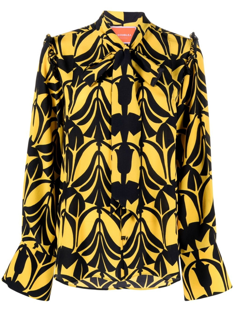 Ascot floral-pattern silk shirt 1