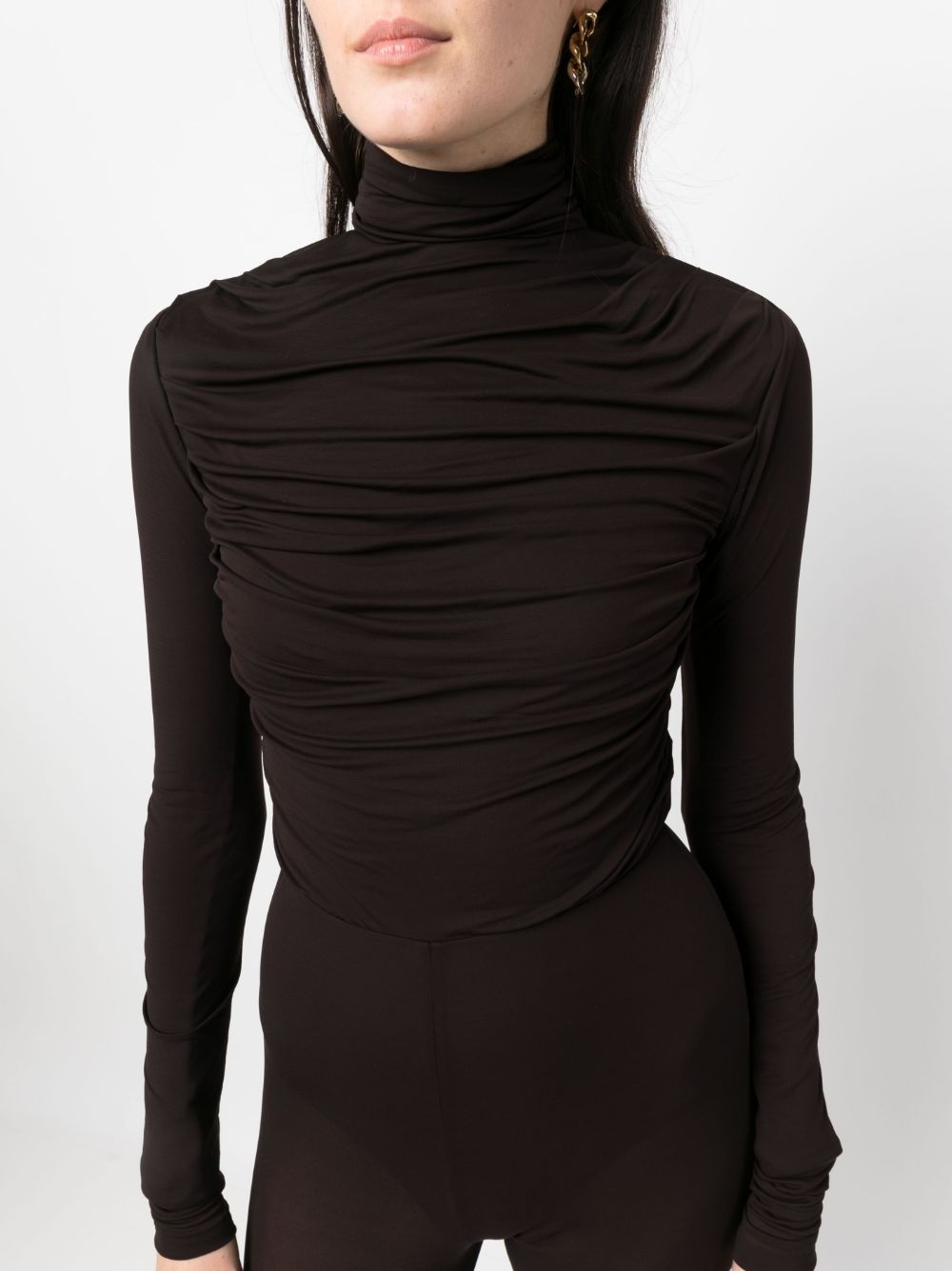 draped-design semi-sheer jumpsuit - 5