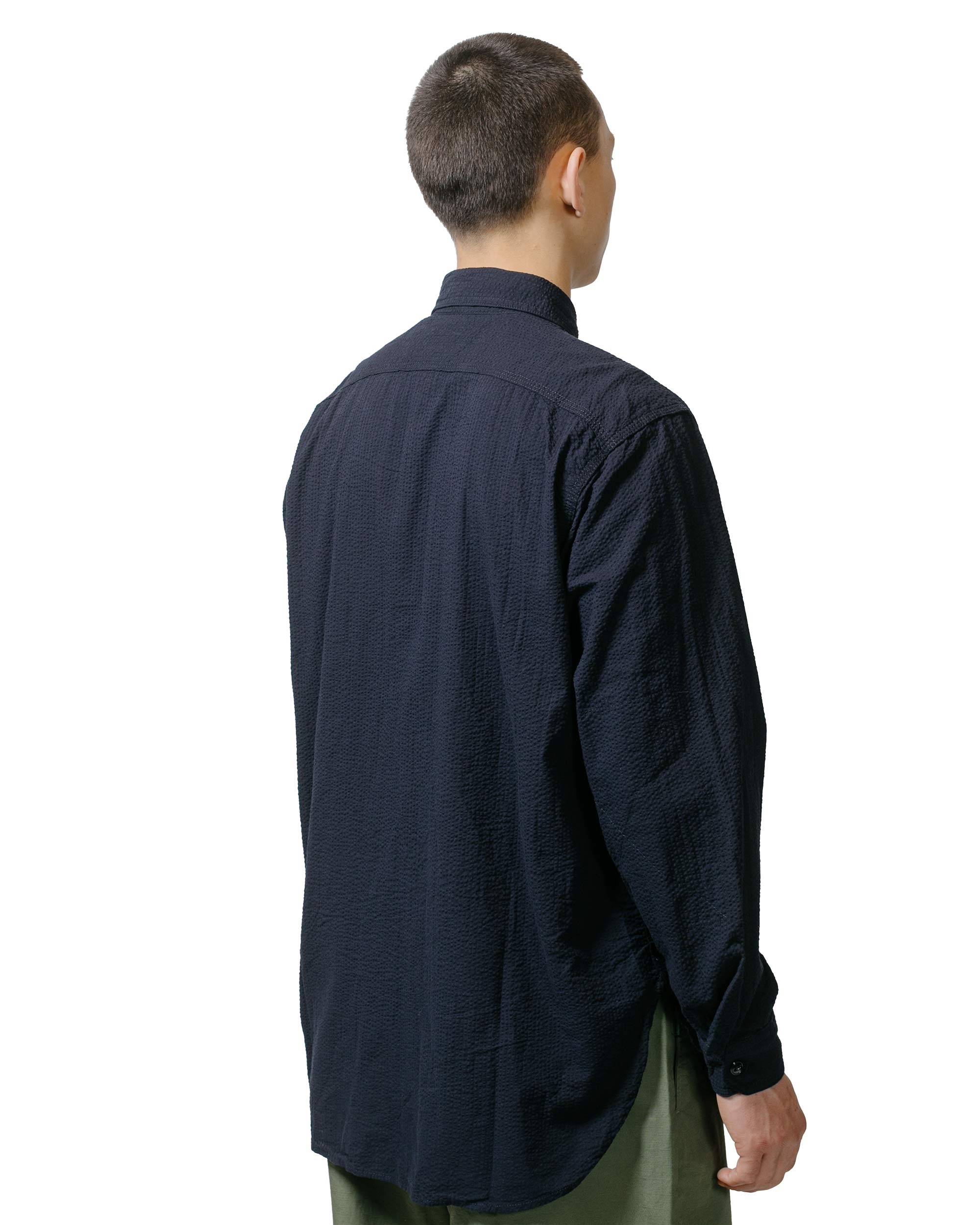 Work Shirt Dark Navy Tone & Tone Seersucker - 3