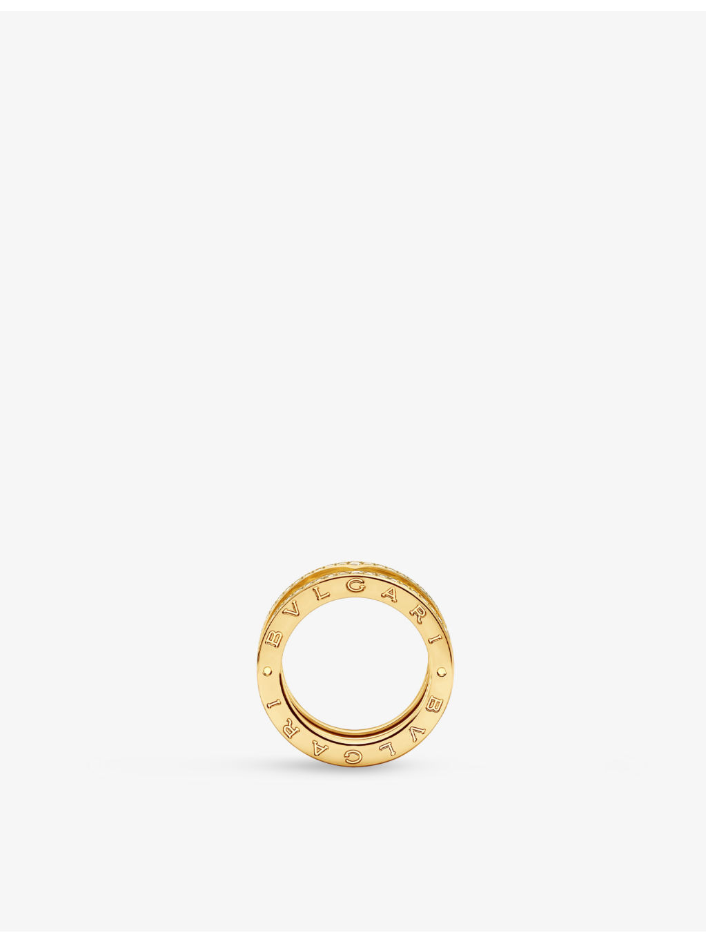 B.zero1 two-band 18ct yellow-gold and 0.51ct round-cut diamond band ring - 3