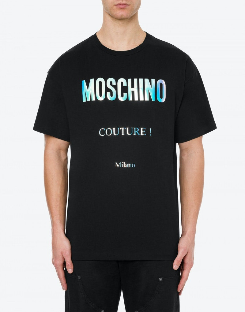 Moschino HOLOGRAPHIC LOGO ORGANIC JERSEY T-SHIRT outlook