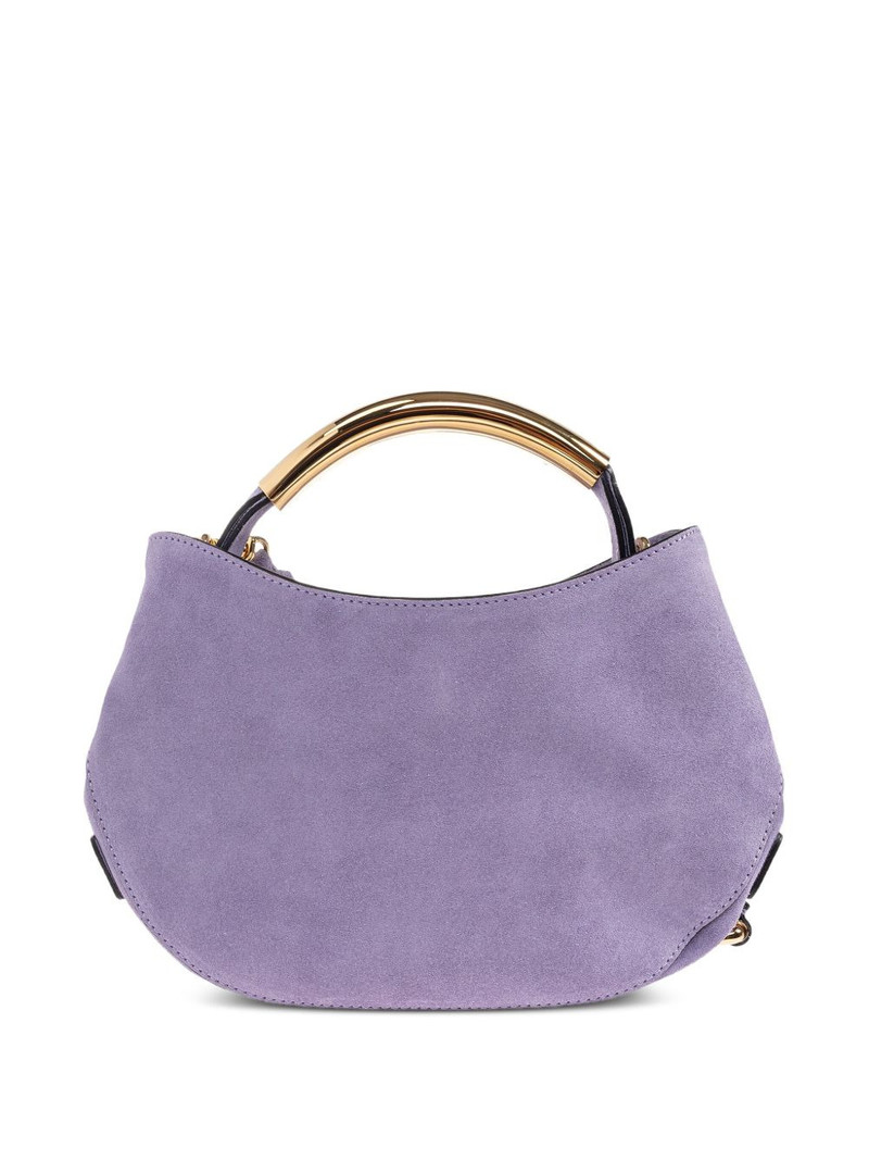 Handle-Me curved suede tote bag 3