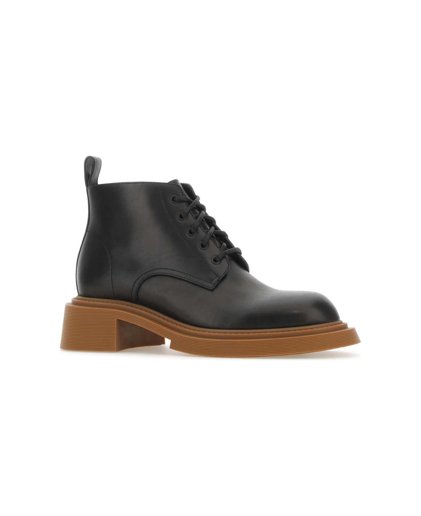 Black Leather Ankle Boots - 2