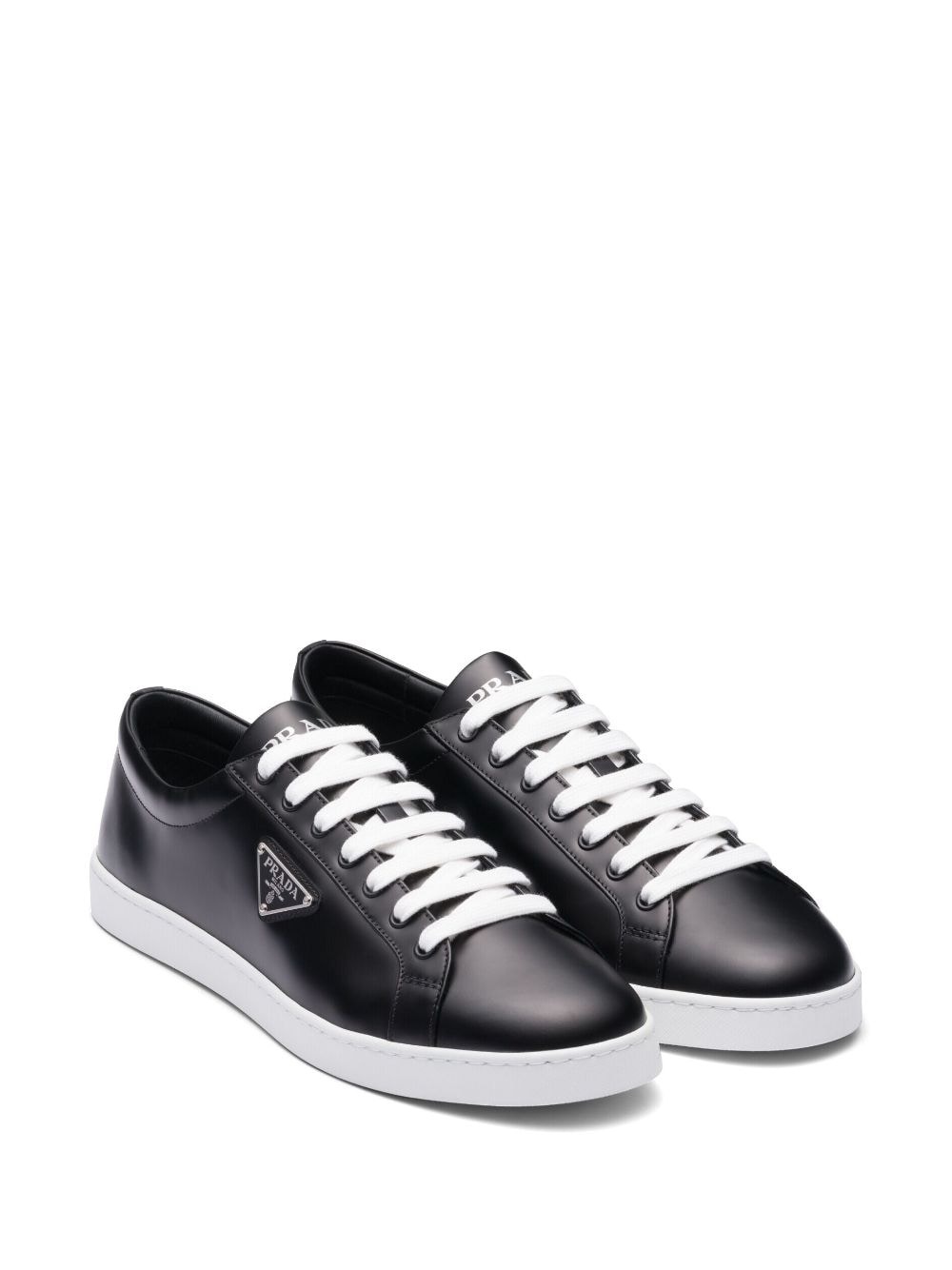 Brushed leather low-top sneakers - 2