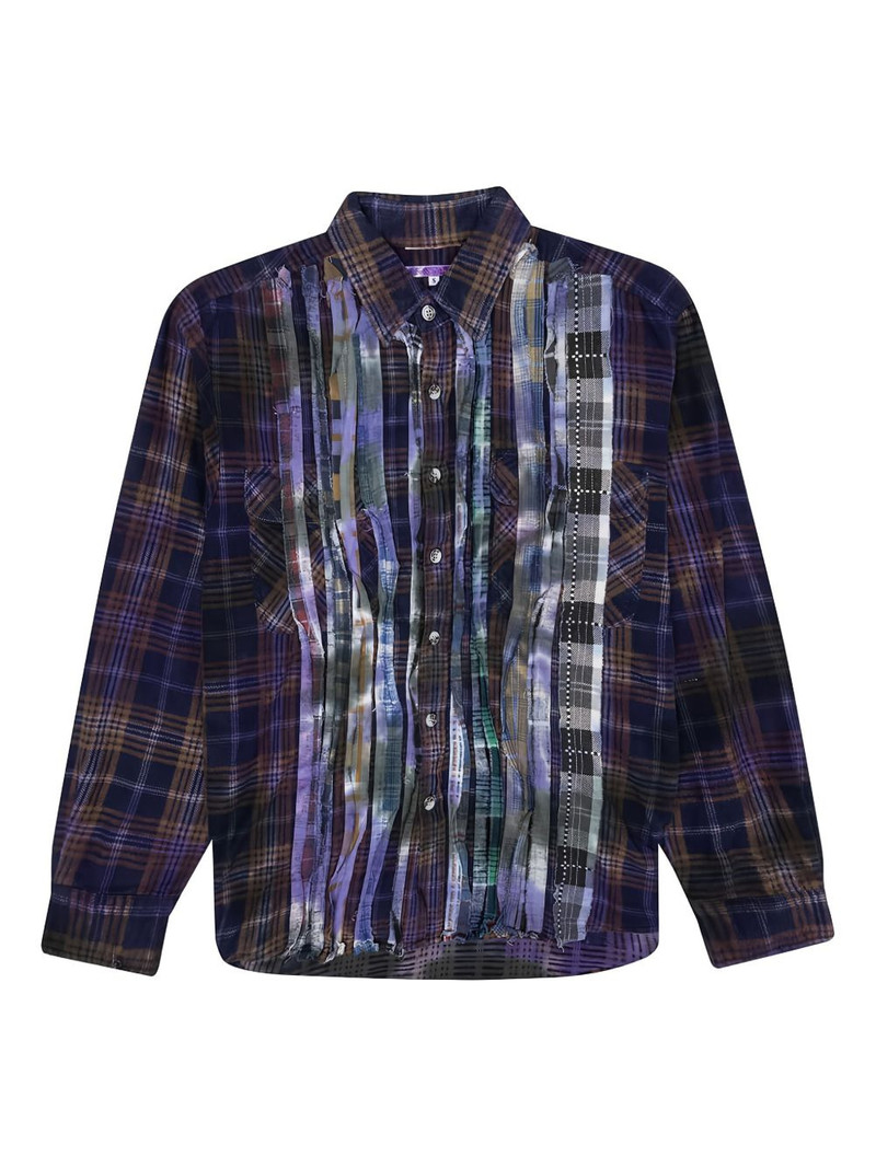 ribbon-detail plaid shirt 1