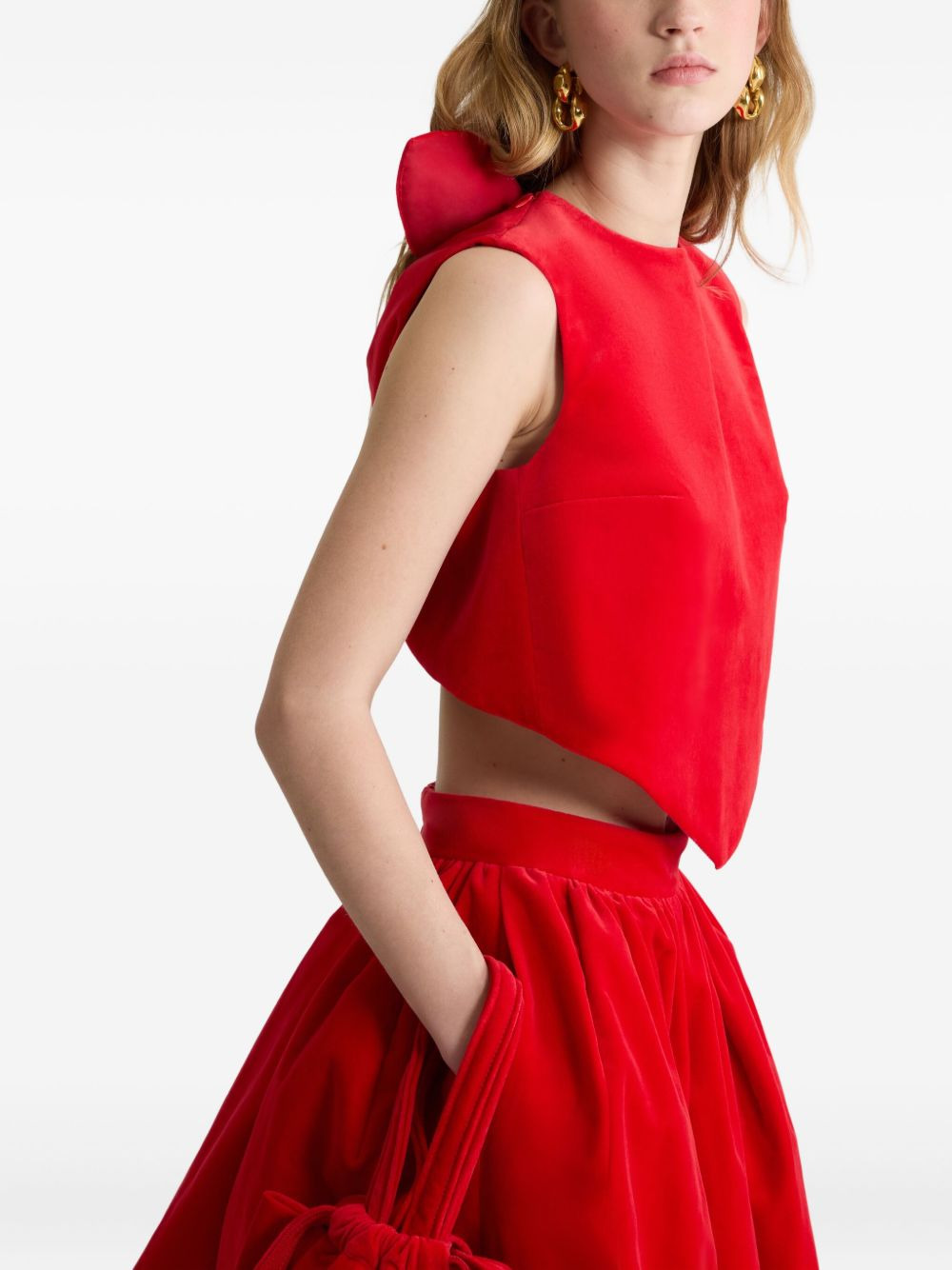 bow-detail sleeveless top - 4