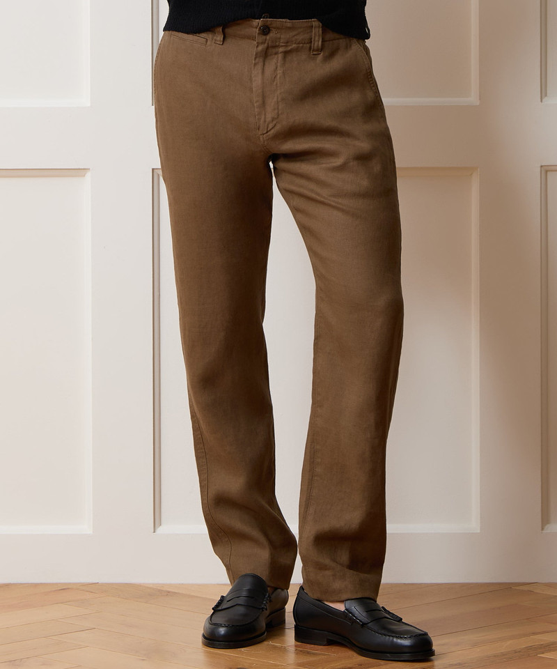 TODD SNYDER Straight Fit Linen Favorite Pant outlook