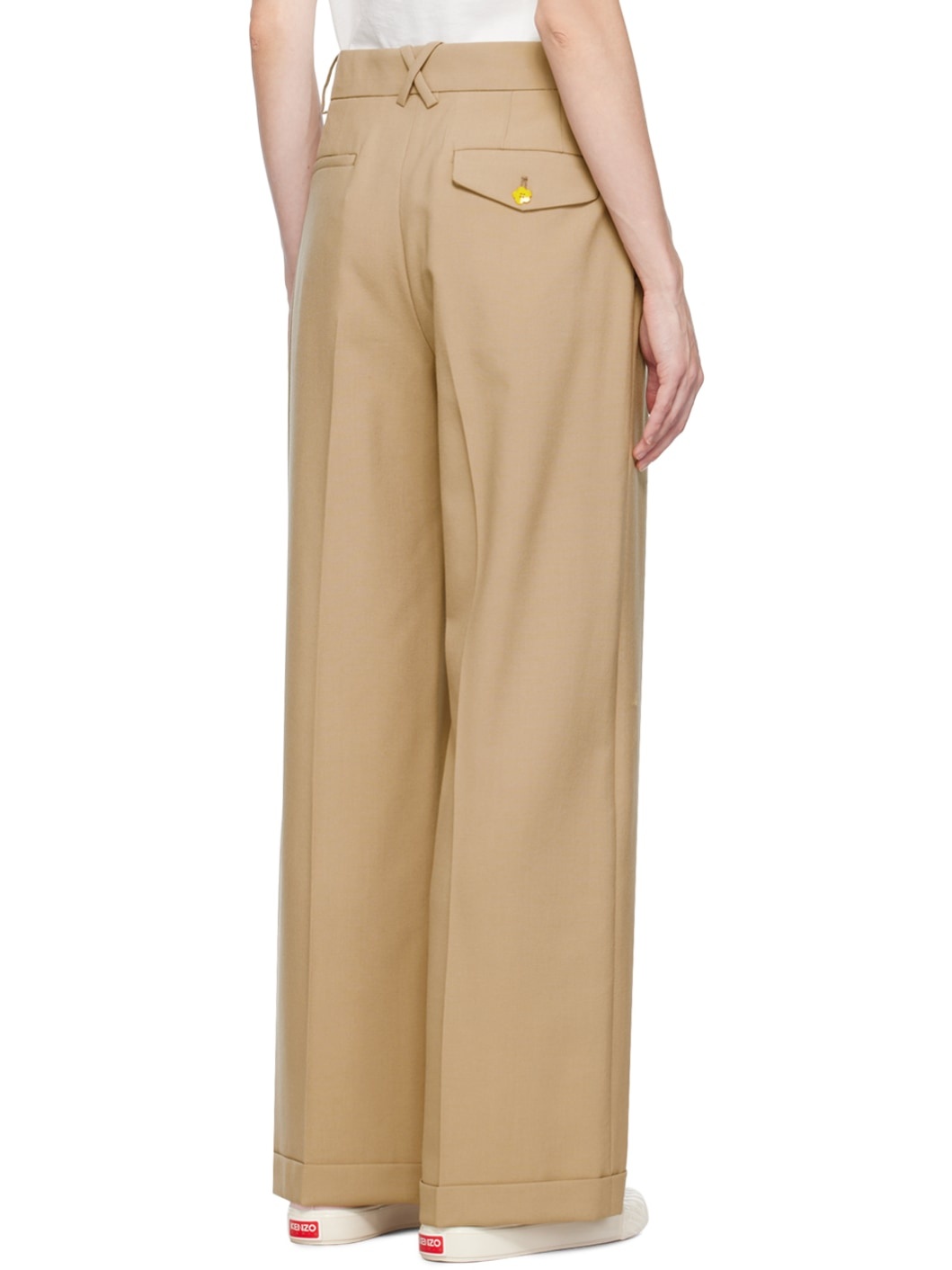Beige Kenzo Paris Suit Trousers - 3