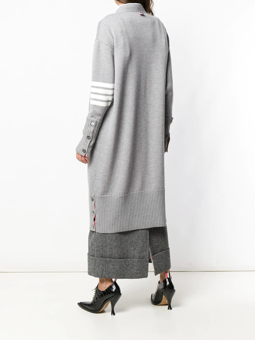 4-Bar stripe long cardigan - 4