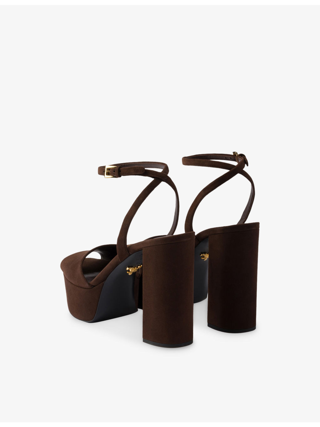 Logo-Print Suede Platform Sandals - 5