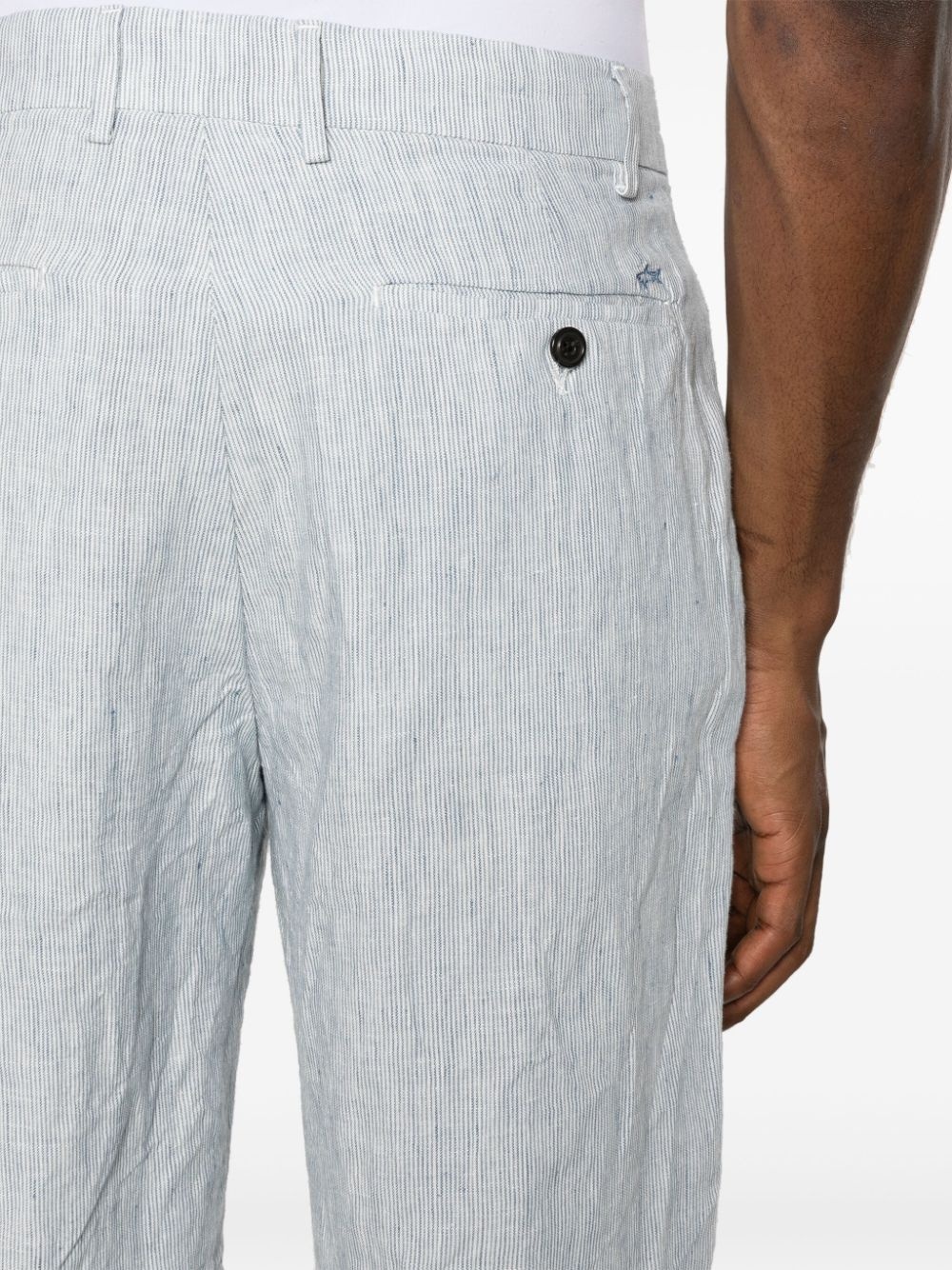 striped linen shorts - 5
