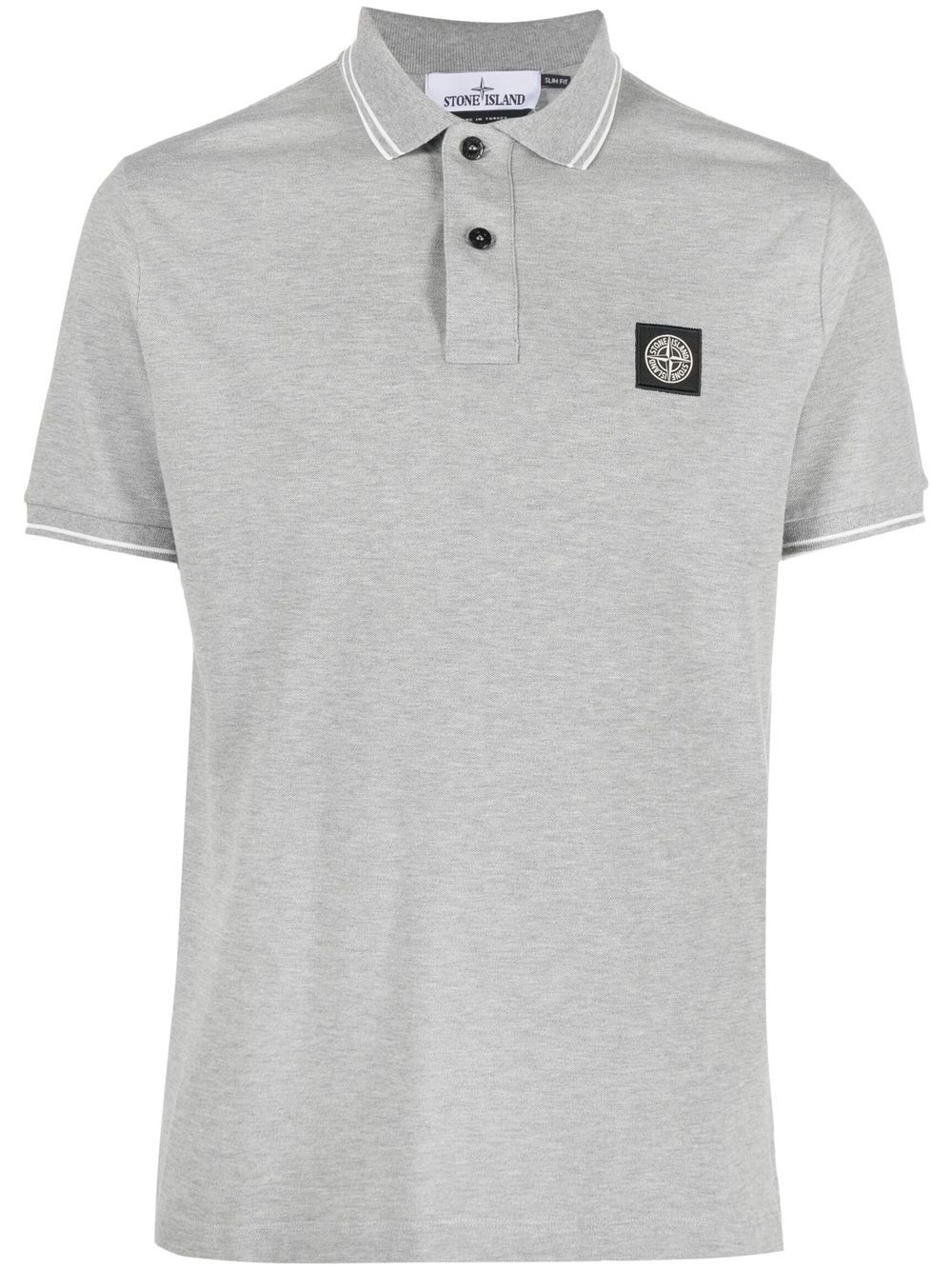 Compass-patch polo shirt - 1