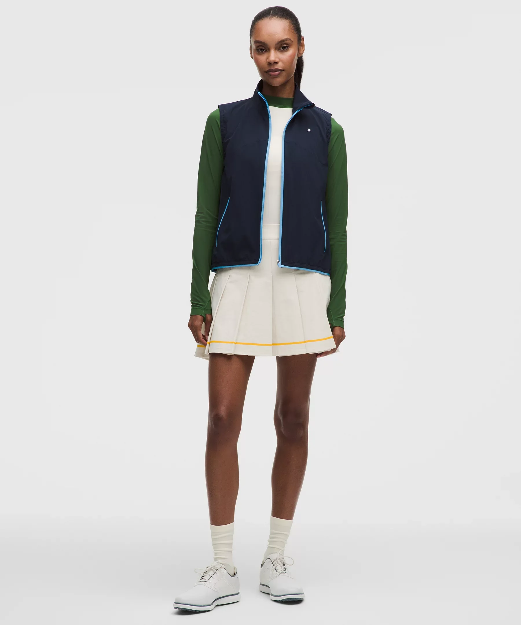 Box-Pleat High-Rise A-line Golf Skirt - 1