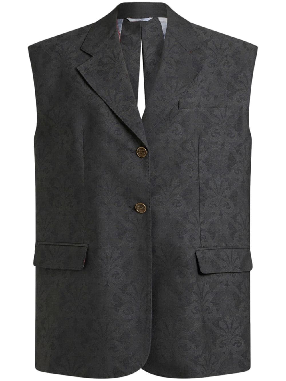 wool jacquard waistcoat - 1