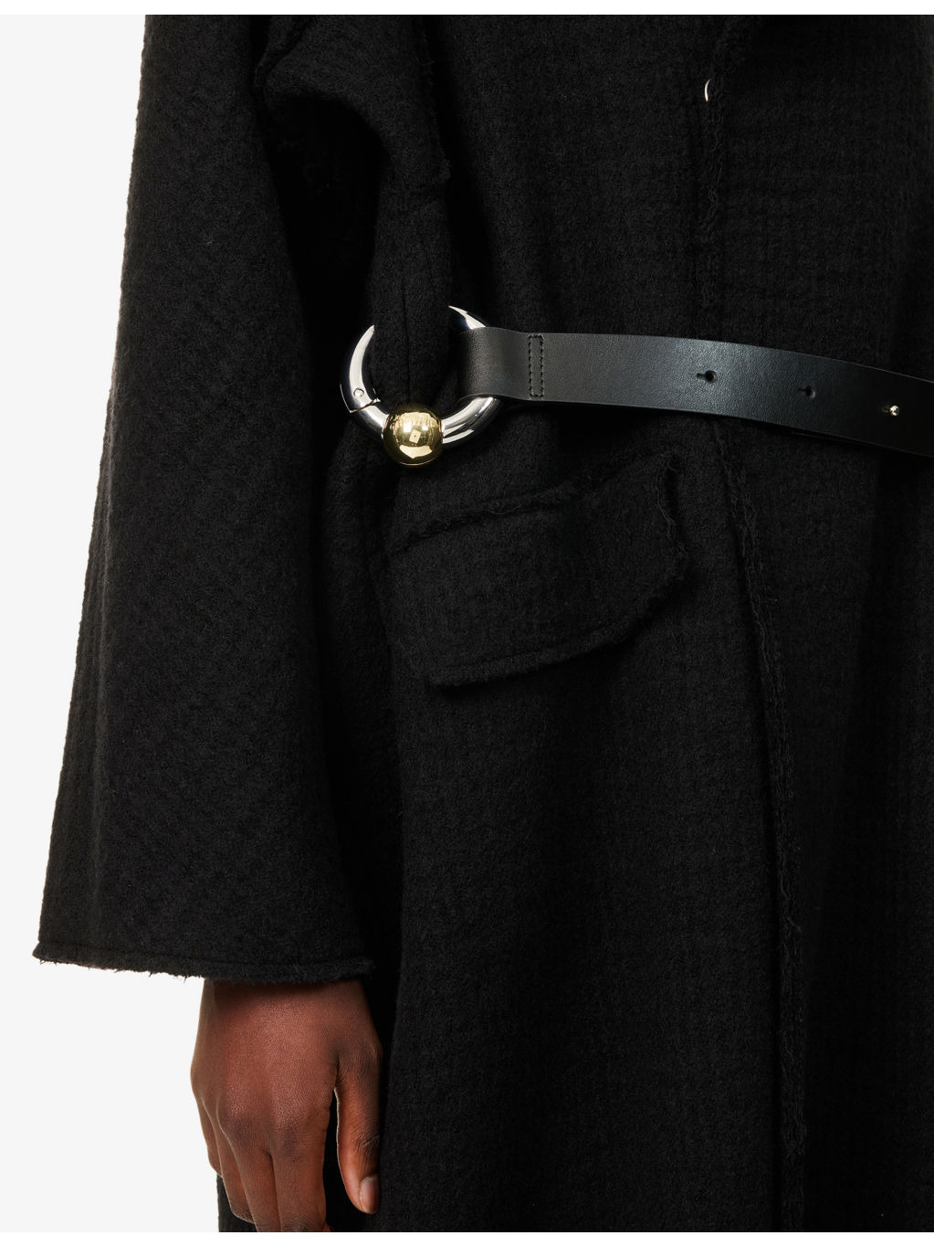 Belted Notch-Lapels Stretch-Wool Coat - 5