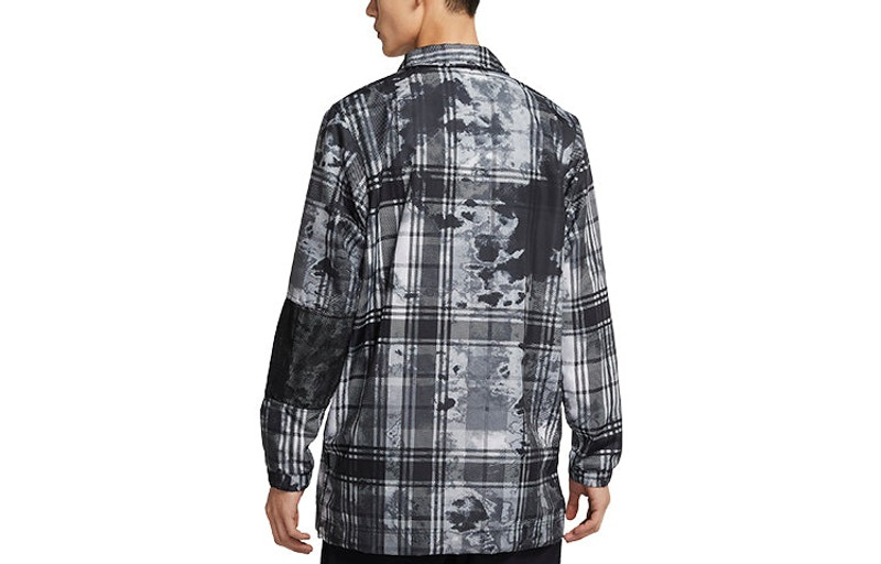Nike Nike Kyrie Loose Sports Printing Plaid Woven Jacket 'Grey' CK6752-010 outlook