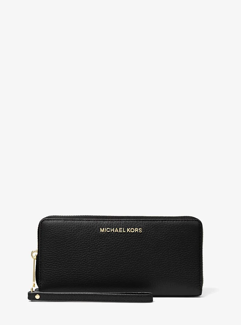 Jet Set Travel Large Pebbled Leather Wristlet - 1