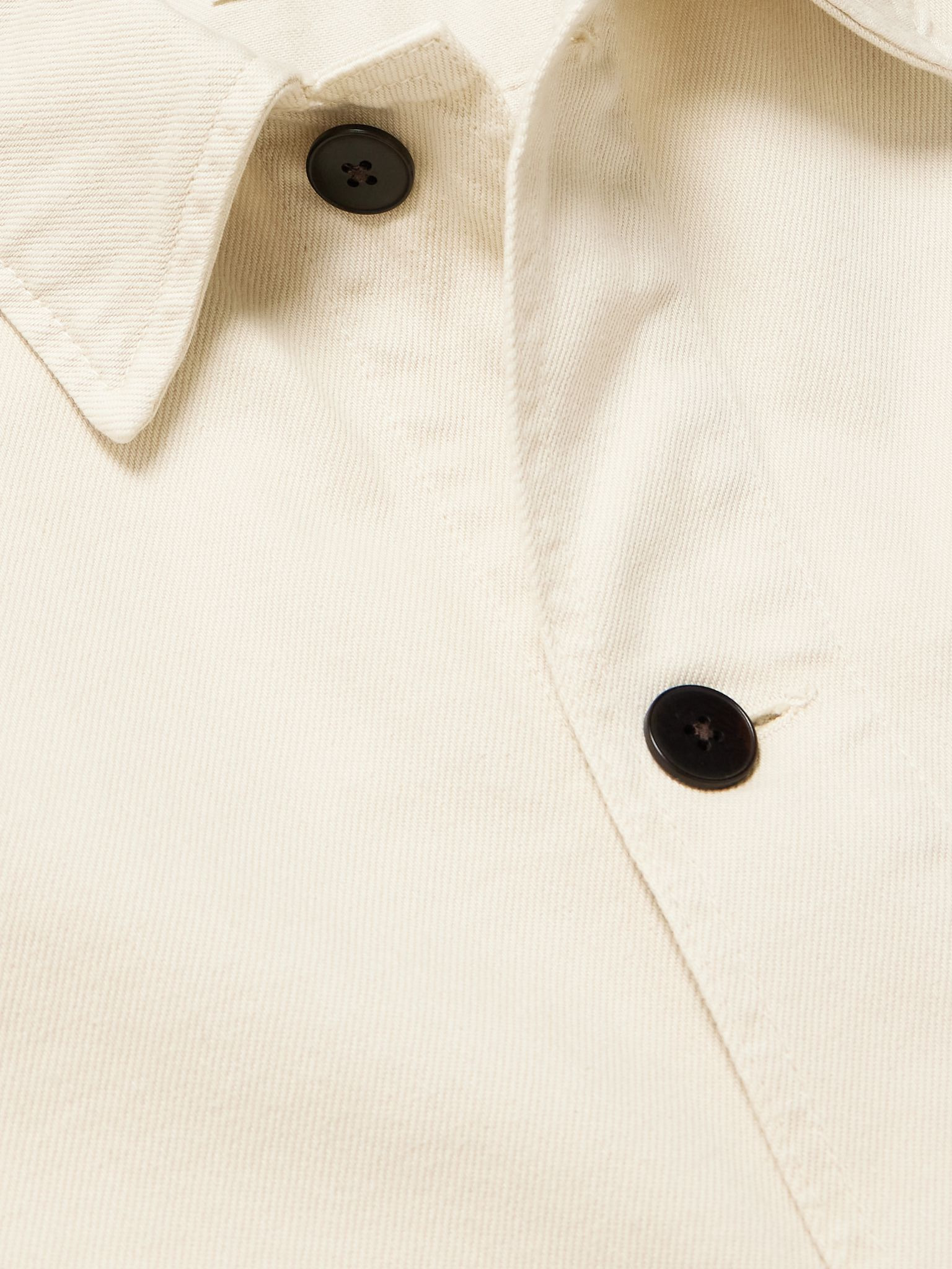 Ollie 1874 Organic Cotton-Twill Overshirt Ivory - 4