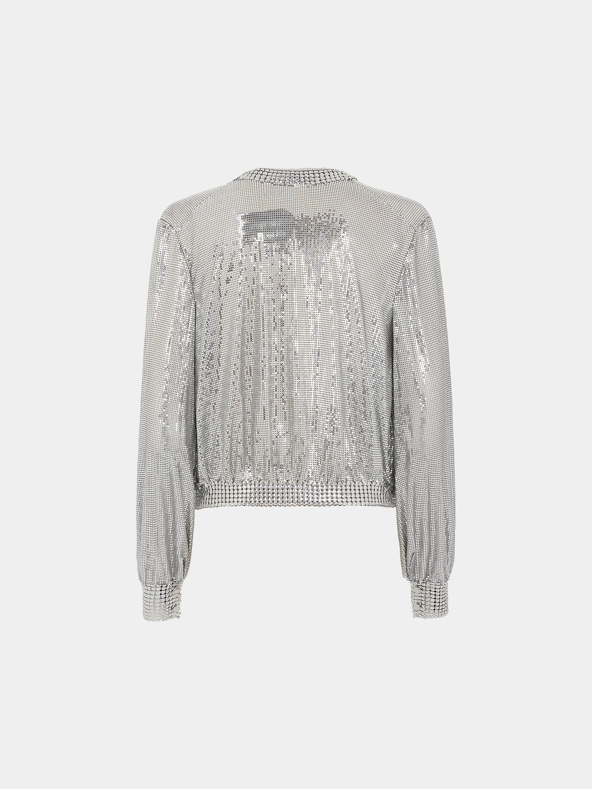 SILVER KNIT BOMBER JACKET - 6