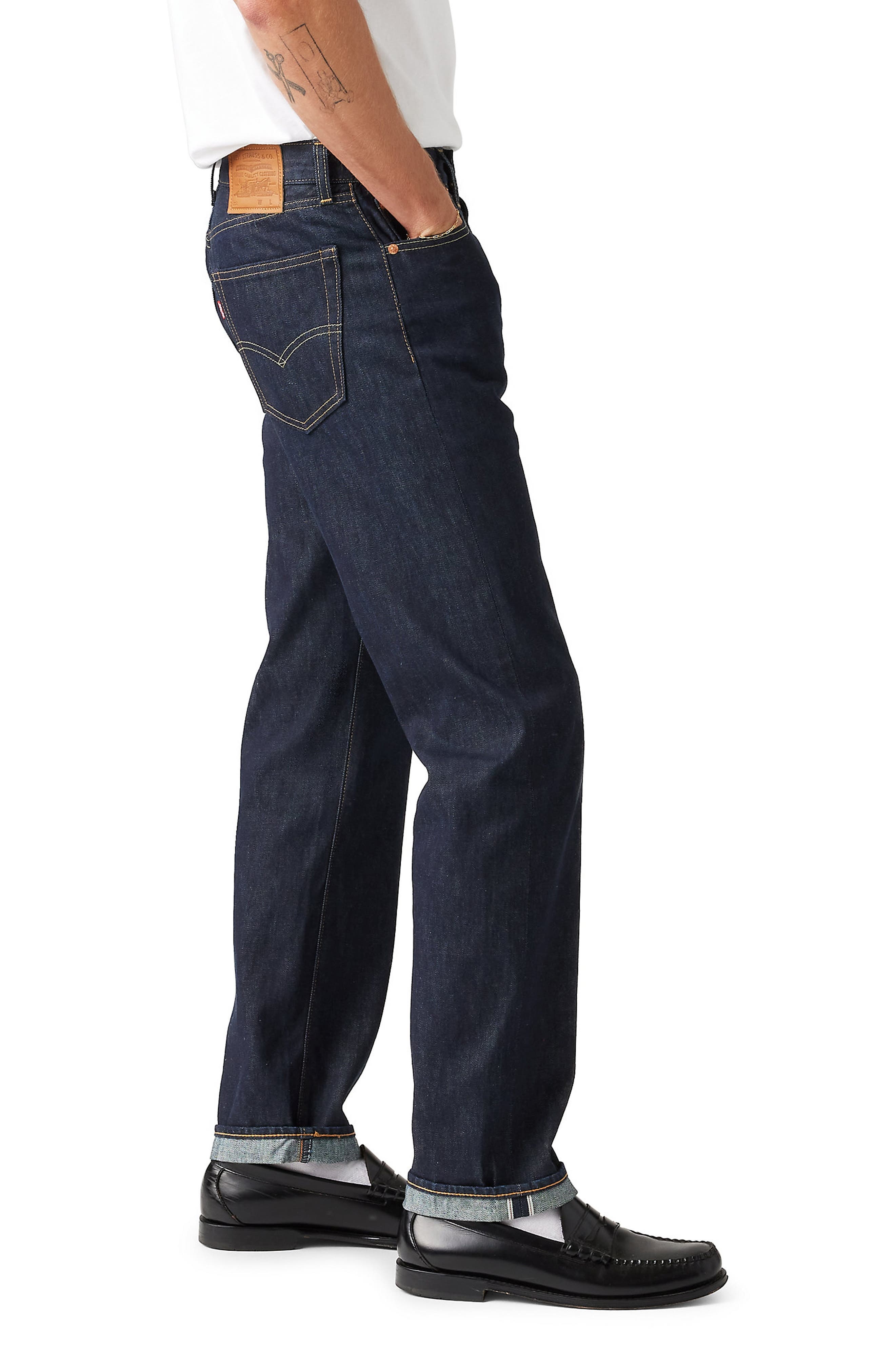 levi's 505™ Relaxed Straight Leg Selvedge Jeans in Midnight Selvedge at Nordstrom - 3