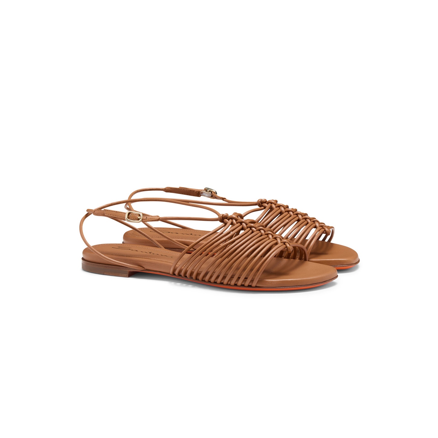 Women's light brown leather sandal - 2