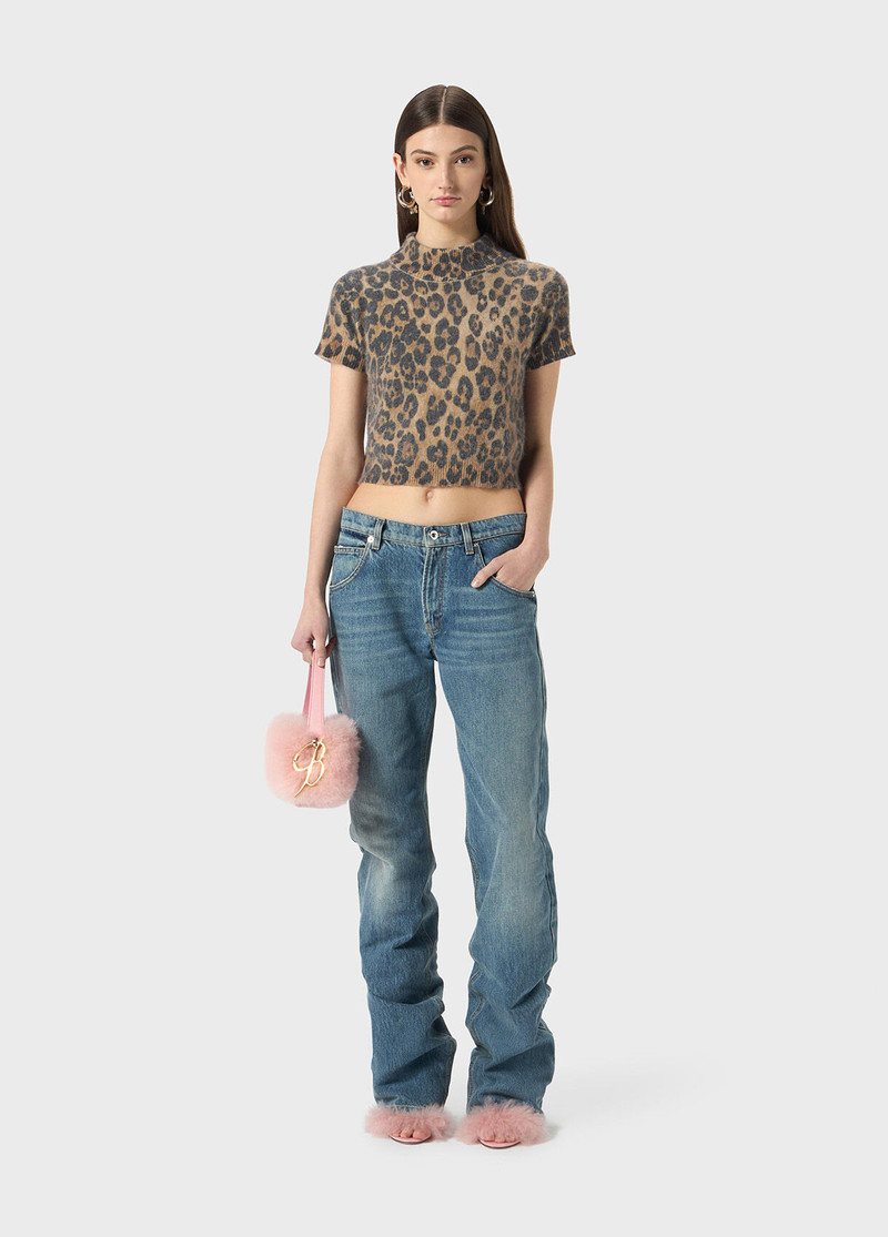 STRAIGHT LEG JEANS WITH LOGO PRINT 5