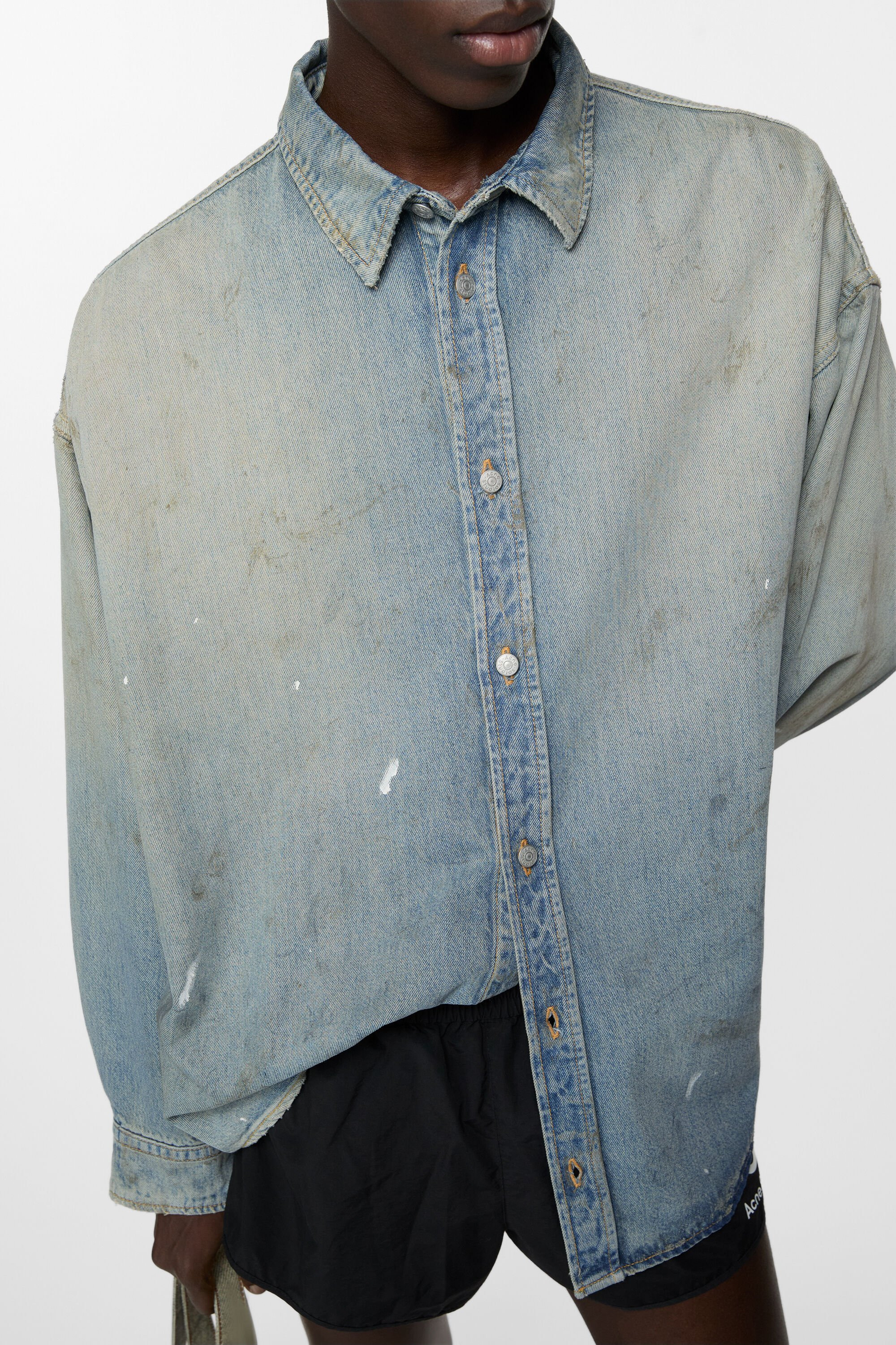 Denim button-up shirt - Light blue - 4