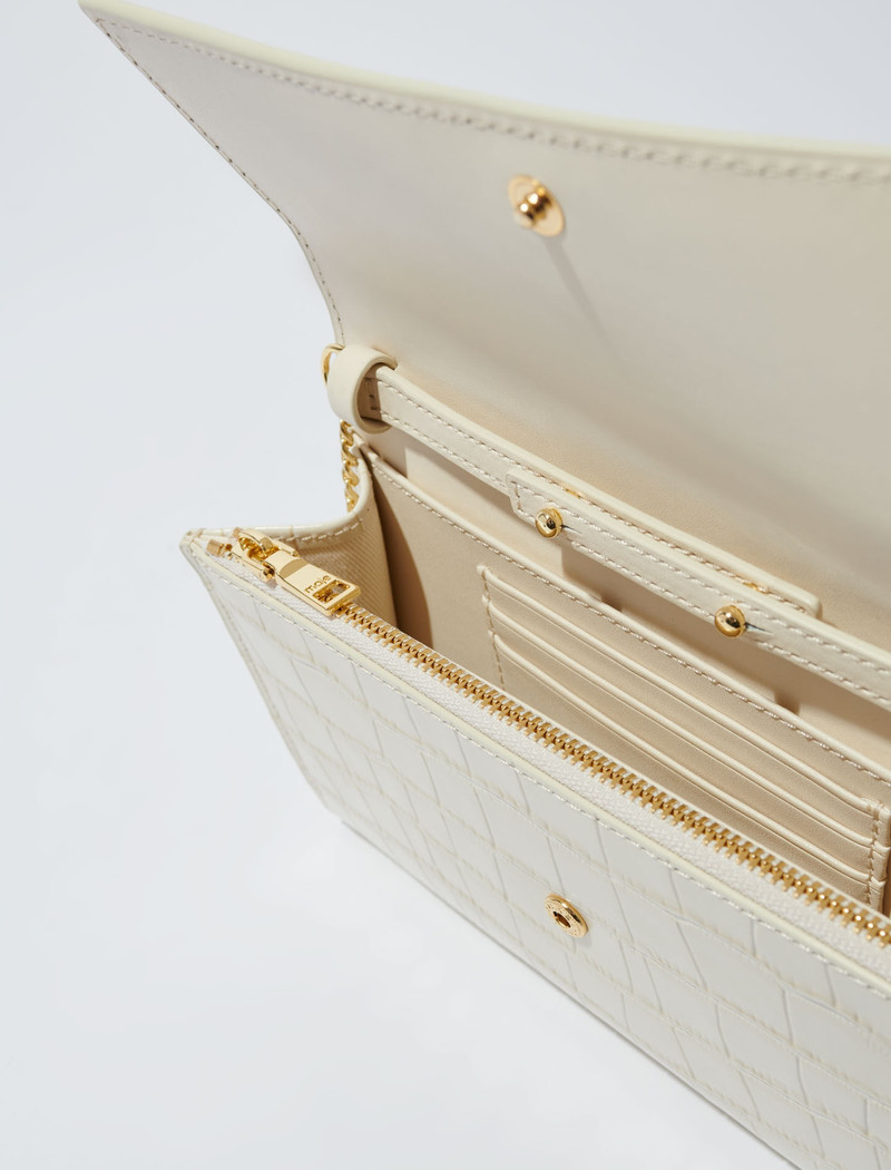 Croc-effect embossed leather bag 3