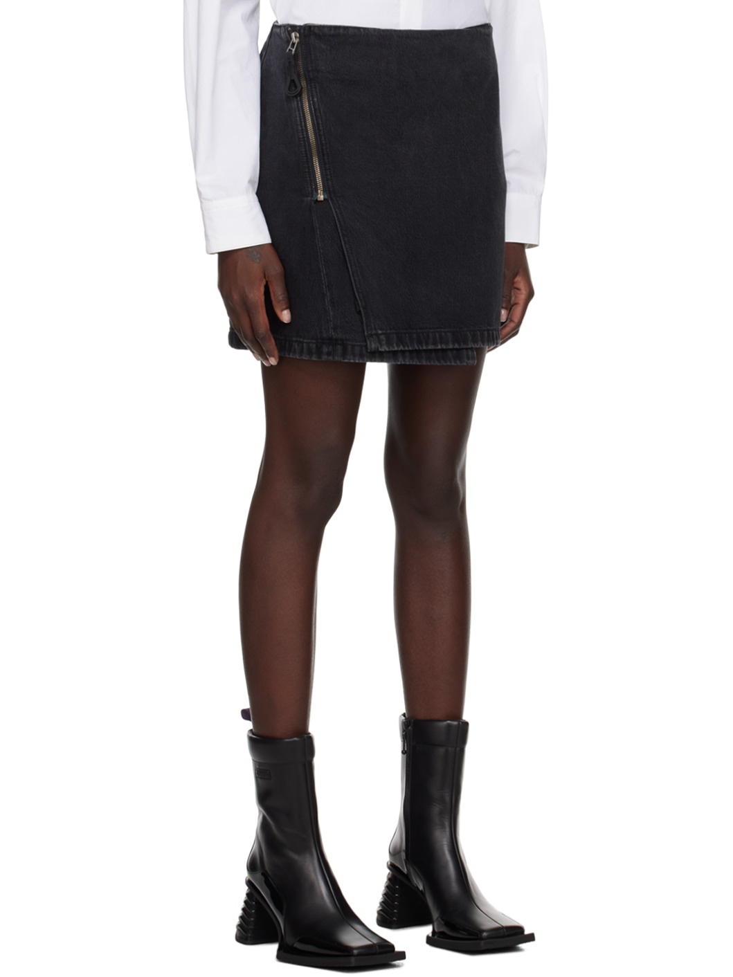 Black Rogue Denim Miniskirt - 2