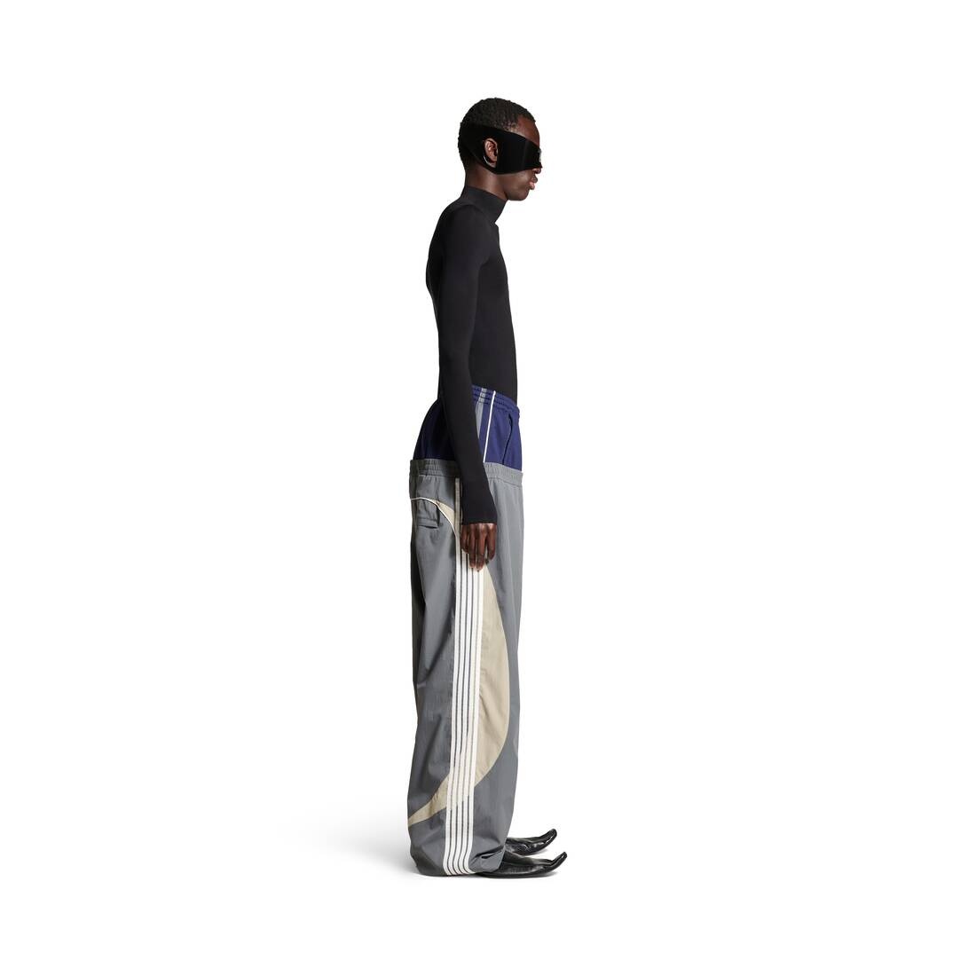 Men's Cut-up Tracksuit Pants in Dark Grey - 3
