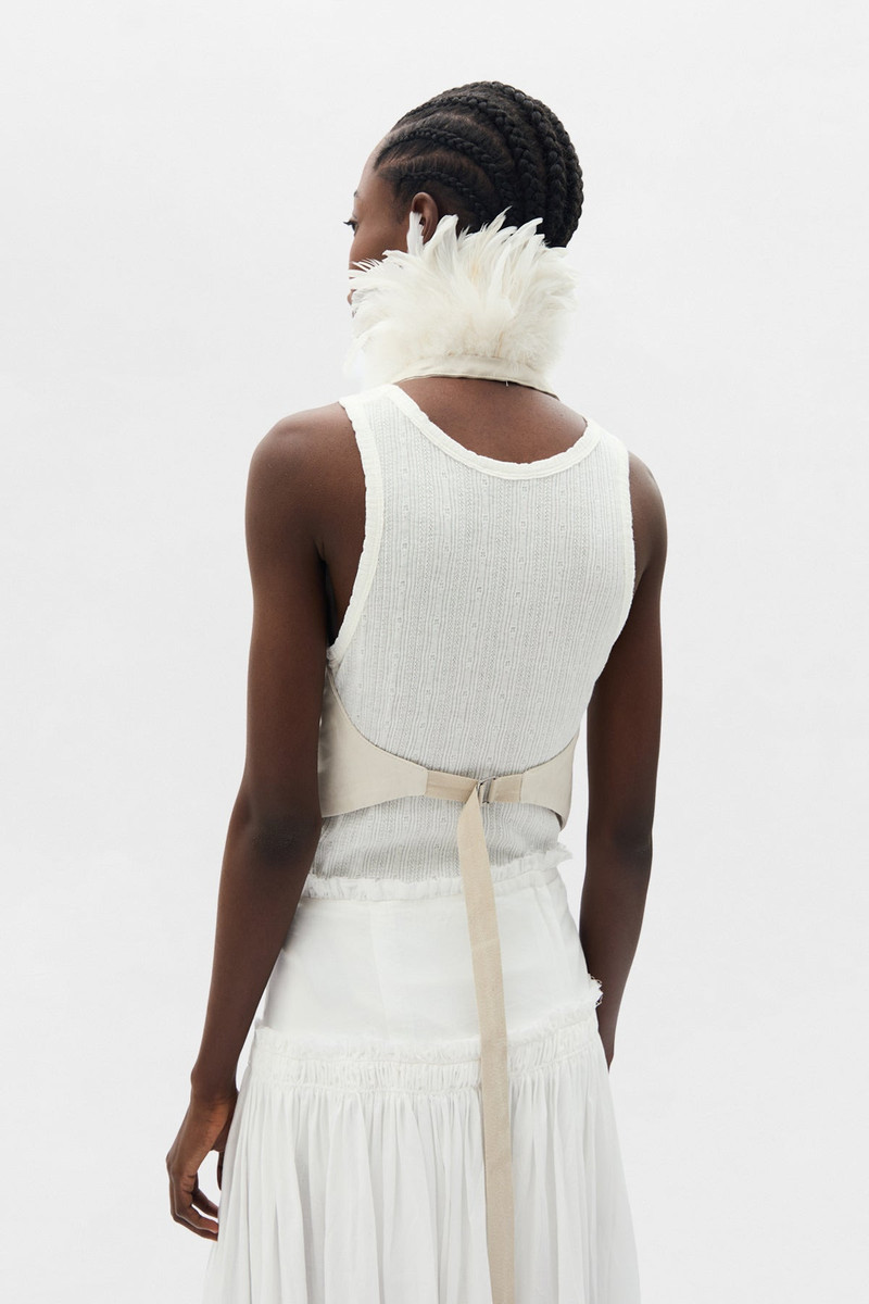 Idje Open Waistcoat with Feathers 6