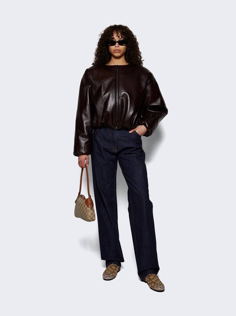 Collarless Jacket Burgundy - 5