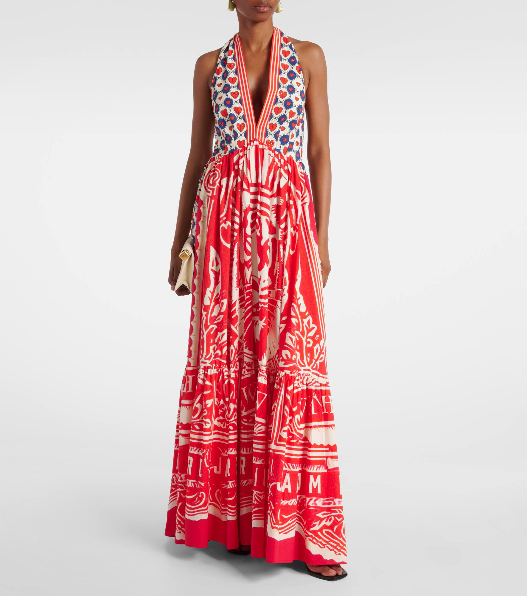 Halterneck cotton poplin maxi dress - 2