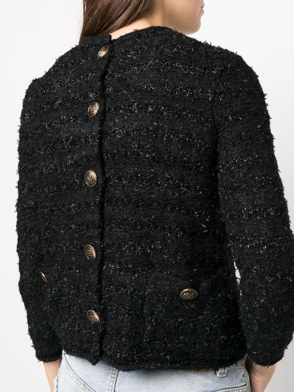 tweed button-back blouse - 3