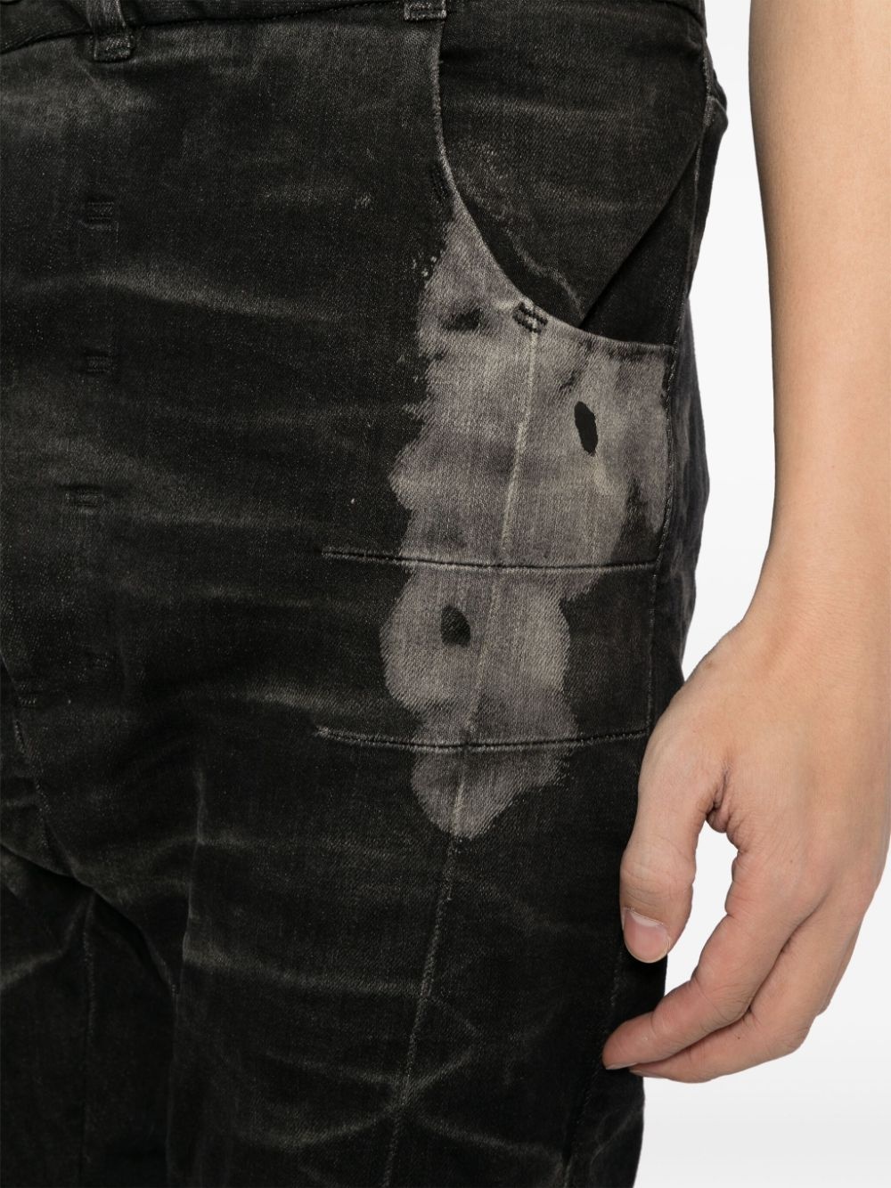 distressed cropped jeans - 5