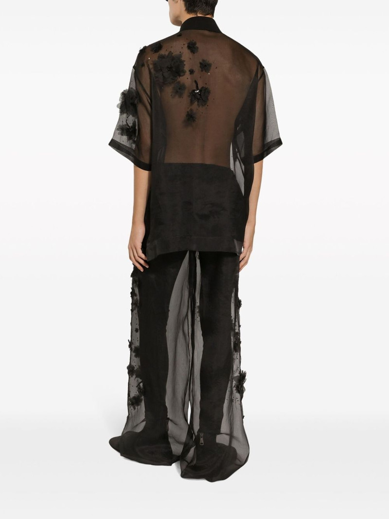 floral-appliquÃ© sheer polo shirt 3