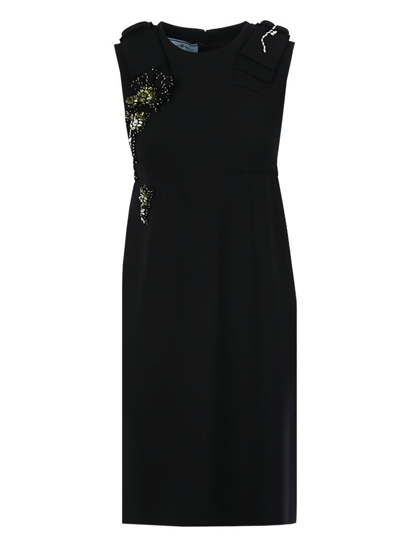 jewel-patch box-pleat dress 1