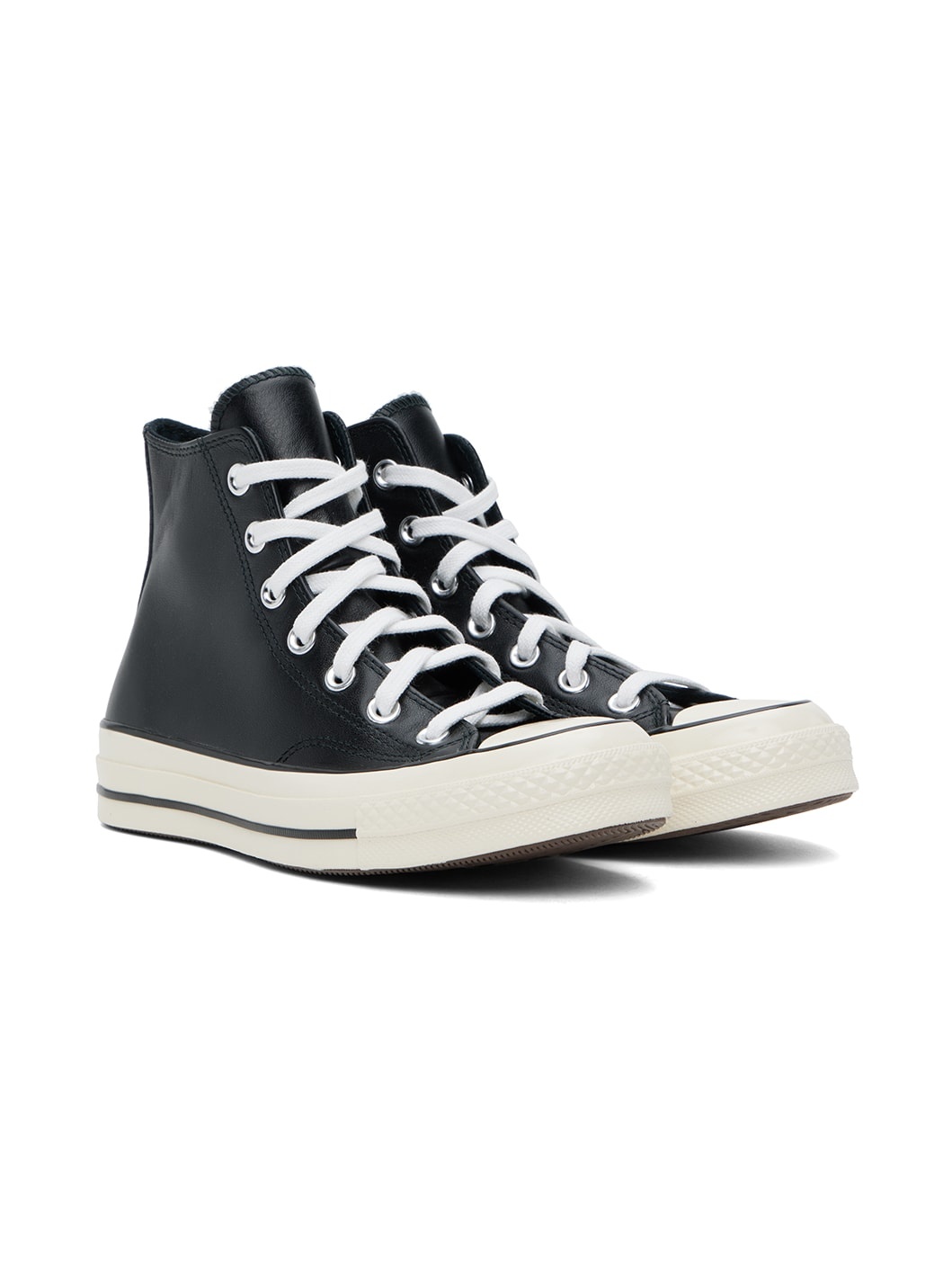Black Chuck 70 Leather High Top Sneakers - 4