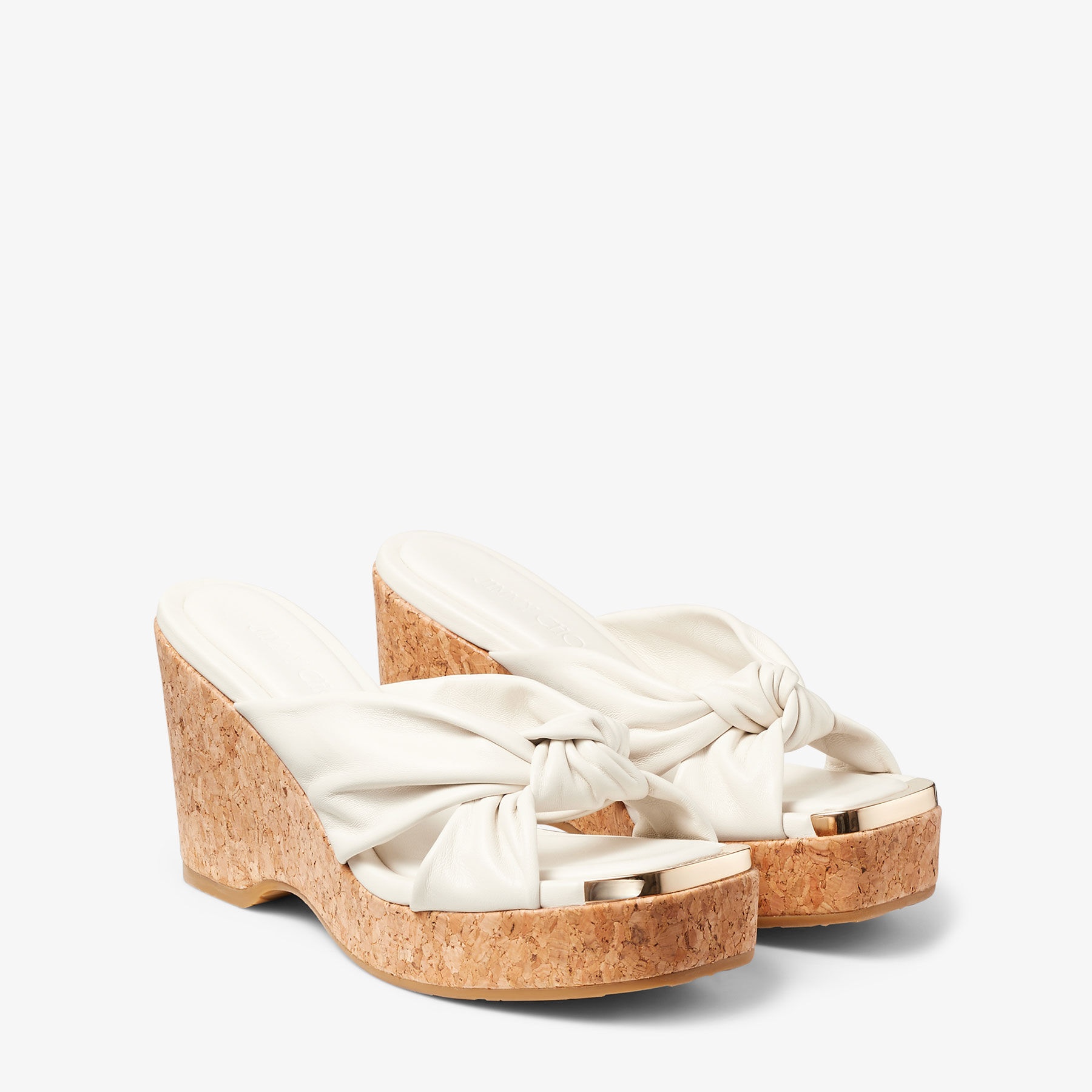 Avenue Wedge 110
Latte Nappa Leather Wedge Mules - 2