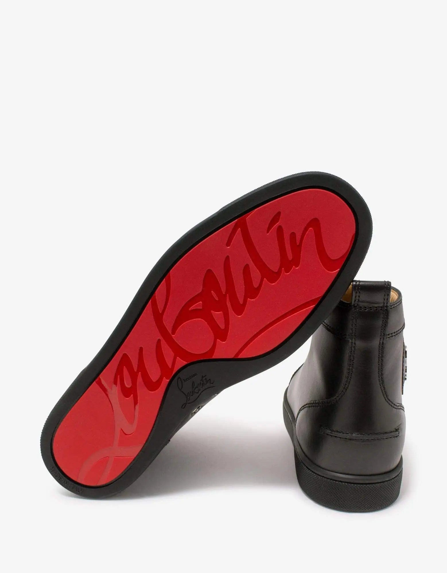 Christian Louboutin Louis Flat Calf Black High Top Trainers - 3